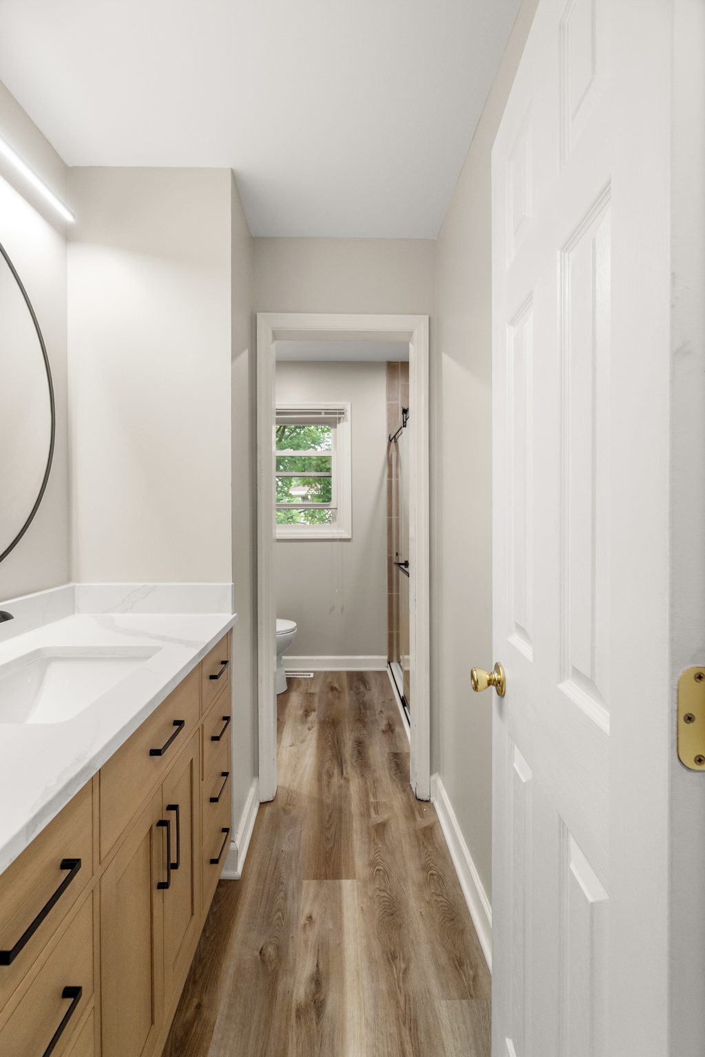 Remodeled bathroom with new vanity
